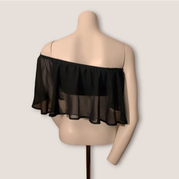 Boho Semi Sheer Multi Way Flowy Crop Top - Picture 7 of 11